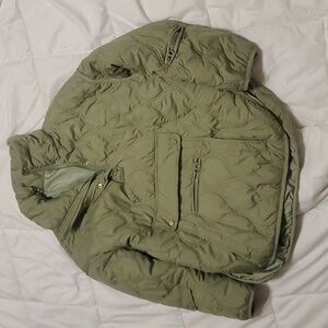 Quilted pullover jacket sage green size M women's